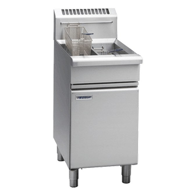 Waldorf 800 Series 450mm Twin Pan Gas Fryer Low Back Version - FNL8226G