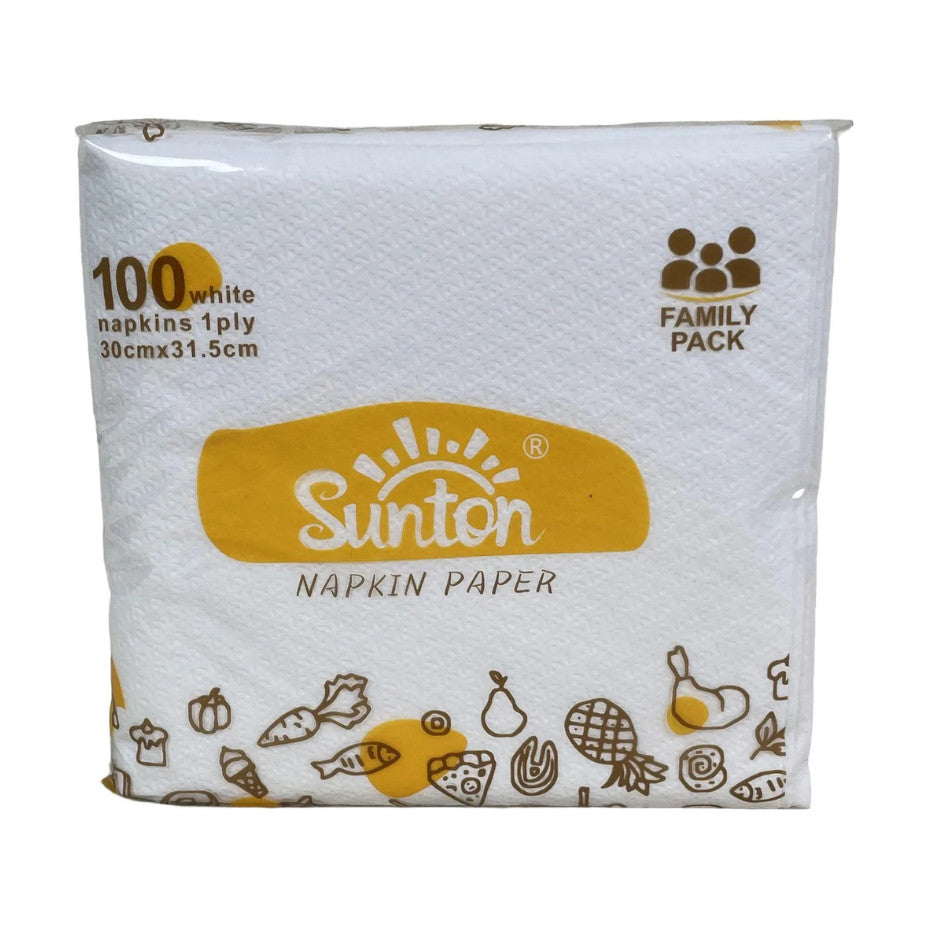 PakMax 1 ply 100 Sheets 1/4 Fold White Napkin - FWN114-315-100