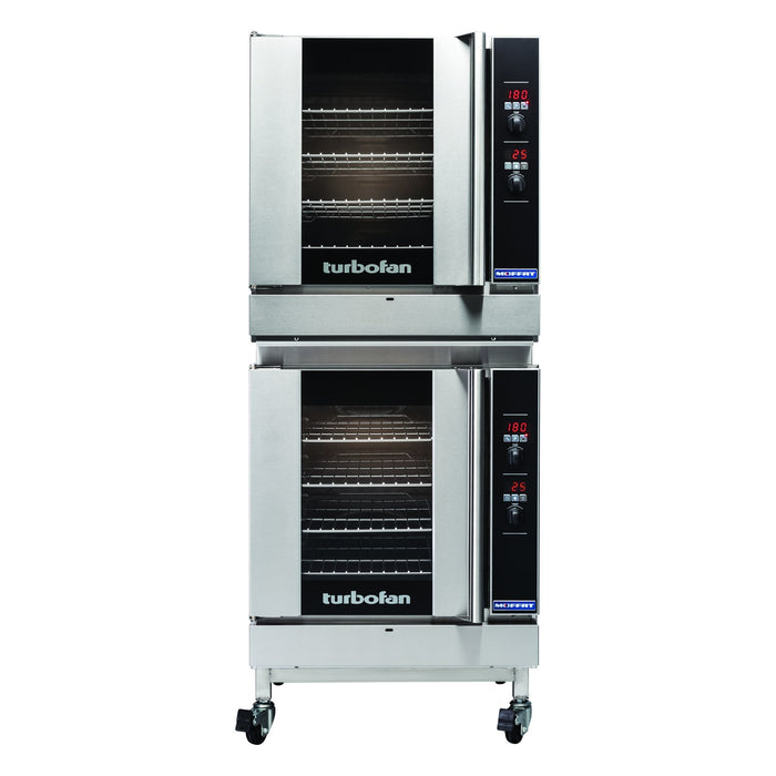 Turbofan Full Size Tray Digital Gas Convection Ovens Double Stacked With Castor Base Stand - G32D4/2C