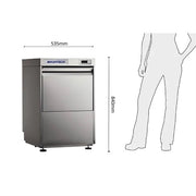 Washtech Premium Fully Insulated Undercounter Glasswasher & Dishwasher 450mm Rack - GL