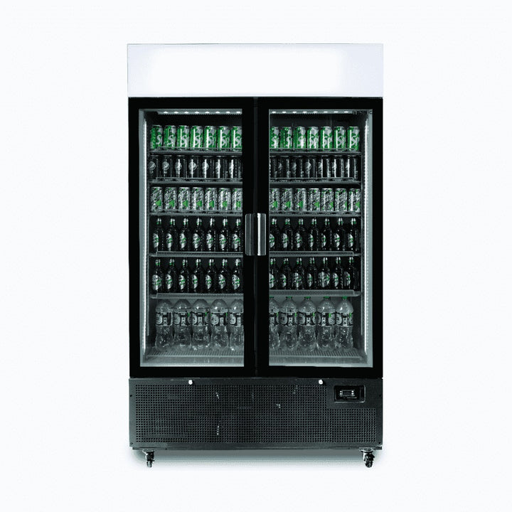 Bromic Upright Display Fridge - 1082L - 2 Door - Flat Glass - Lightbox - GM1100LB-NR