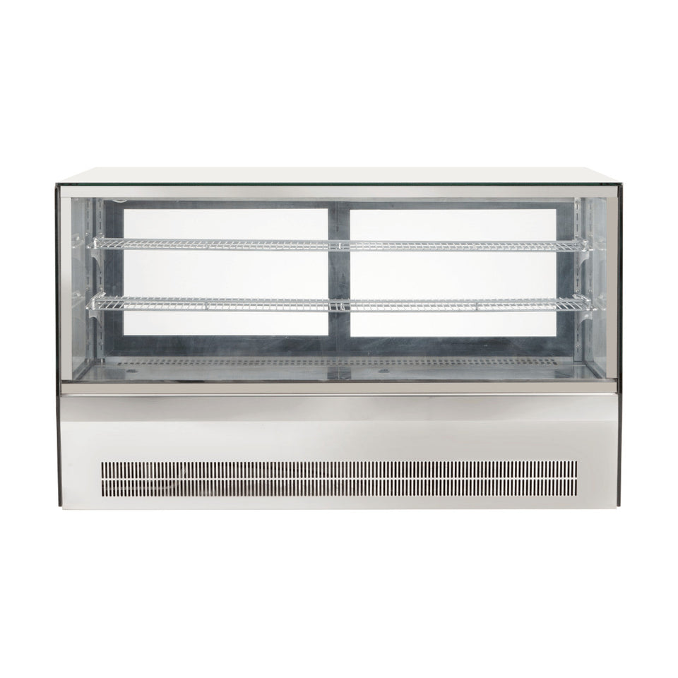 Bonvue Counter Top Square 2 Shelves Glass Cold Food Display 1200mm - GN-1200RT