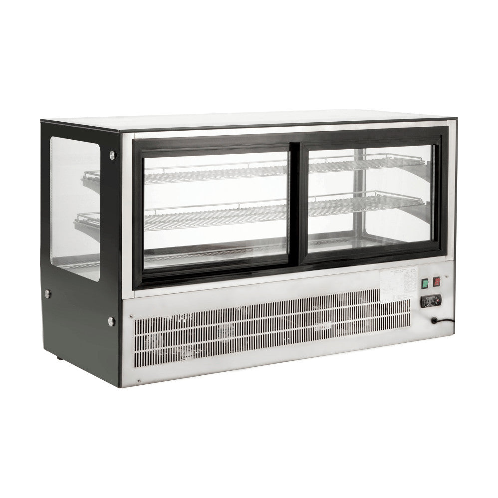 Bonvue Counter Top Square 2 Shelves Glass Cold Food Display 1200mm - GN-1200RT