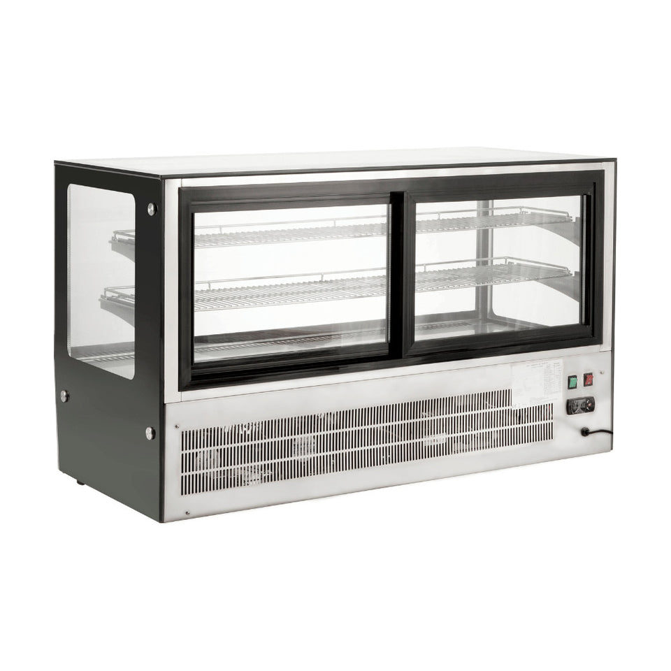 Bonvue Counter Top Square 2 Shelves Glass Cold Food Display 1200mm - GN-1200RT