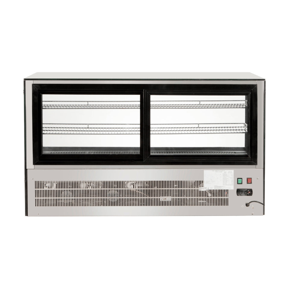 Bonvue Counter Top Square 2 Shelves Glass Cold Food Display 1200mm - GN-1200RT