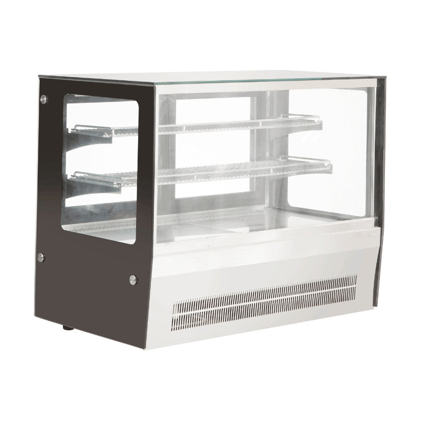 Bonvue Counter Top Square 2 Shelves Glass Cold Food Display 900mm - GN-900RT