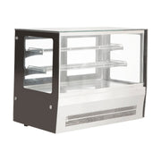 Bonvue Counter Top Square 2 Shelves Glass Cold Food Display 900mm - GN-900RT