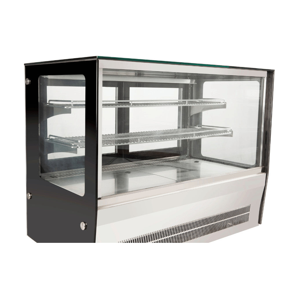 Bonvue Counter Top Square 2 Shelves Glass Cold Food Display 900mm - GN-900RT
