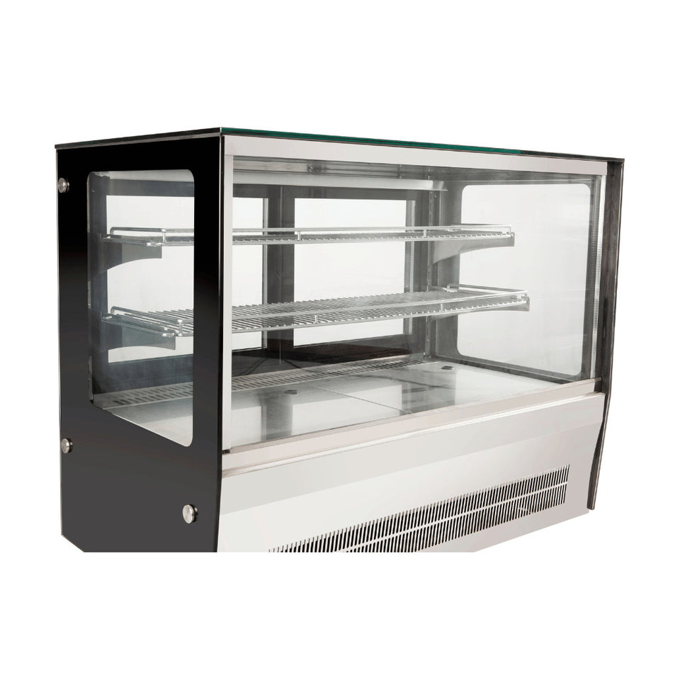 Bonvue Counter Top Square 2 Shelves Glass Cold Food Display 900mm - GN-900RT