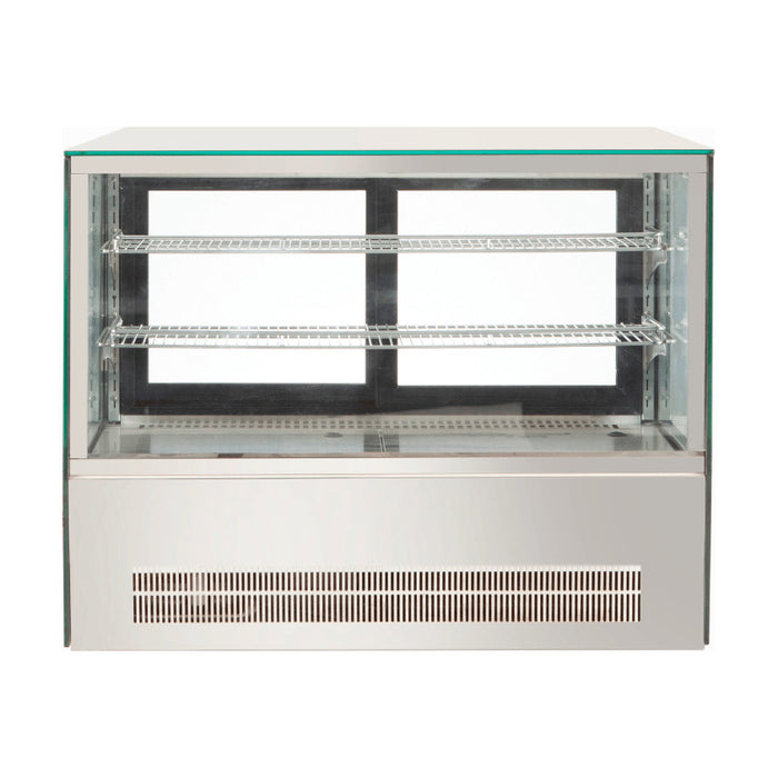 Bonvue Counter Top Square 2 Shelves Glass Cold Food Display 900mm - GN-900RT