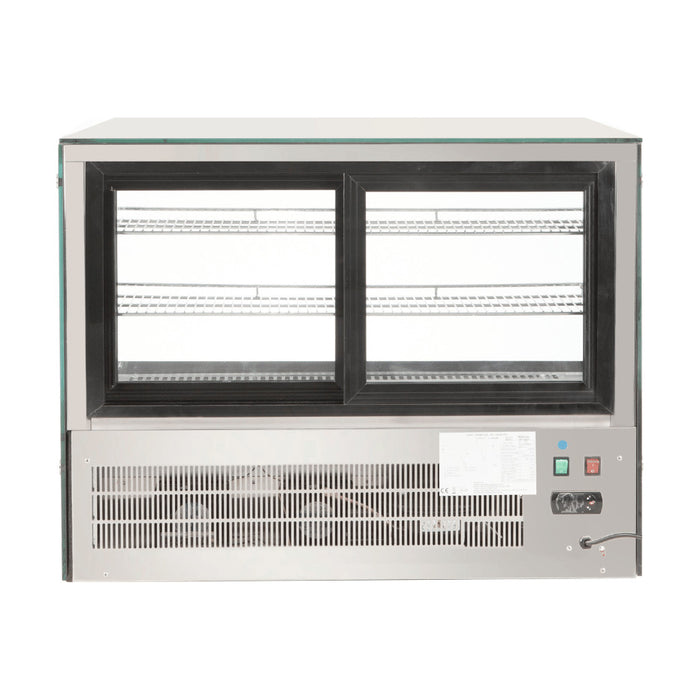 Bonvue Counter Top Square 2 Shelves Glass Cold Food Display 900mm - GN-900RT