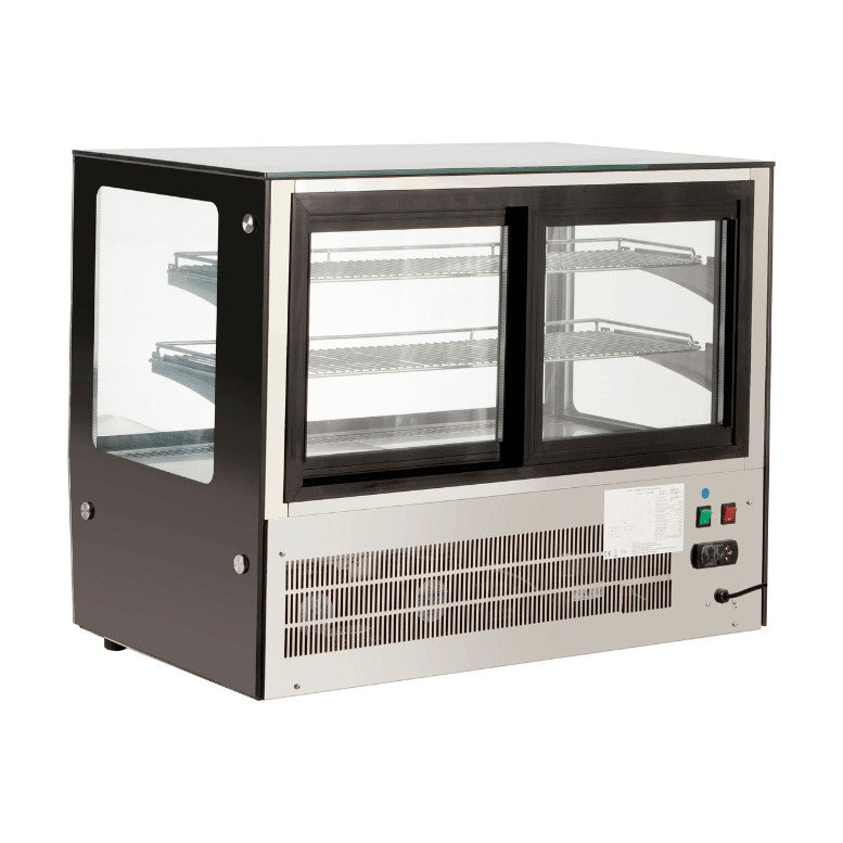 Bonvue Counter Top Square 2 Shelves Glass Cold Food Display 900mm - GN-900RT