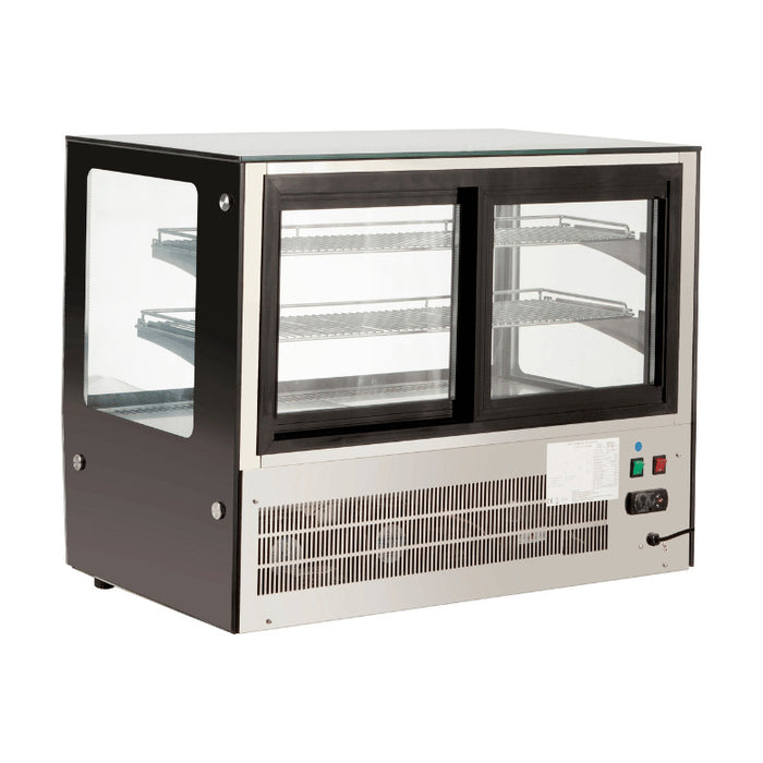 Bonvue Counter Top Square 2 Shelves Glass Cold Food Display 900mm - GN-900RT