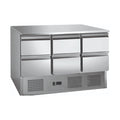 Thermaster Stainless Steel 6 Drawers Compact Workbench Fridge - GNS1300-6D