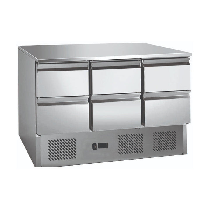 Thermaster Stainless Steel 6 Drawers Compact Workbench Fridge - GNS1300-6D