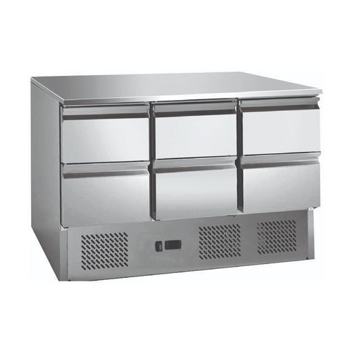 Thermaster Stainless Steel 6 Drawers Compact Workbench Fridge - GNS1300-6D