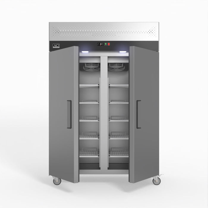 AG Upright Double Stainless Steel Door Freezer 1000L - GNX1000BT