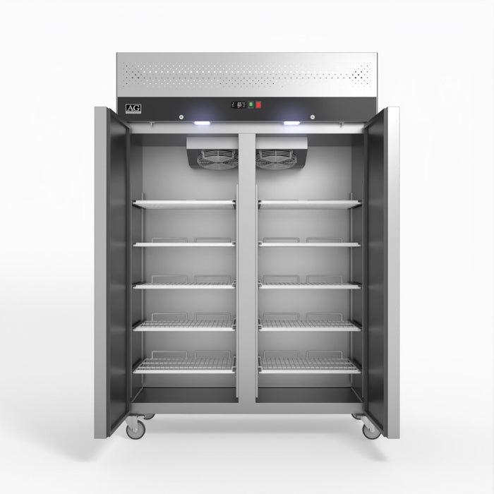 AG Upright Double Stainless Steel Door Freezer 1000L - GNX1000BT