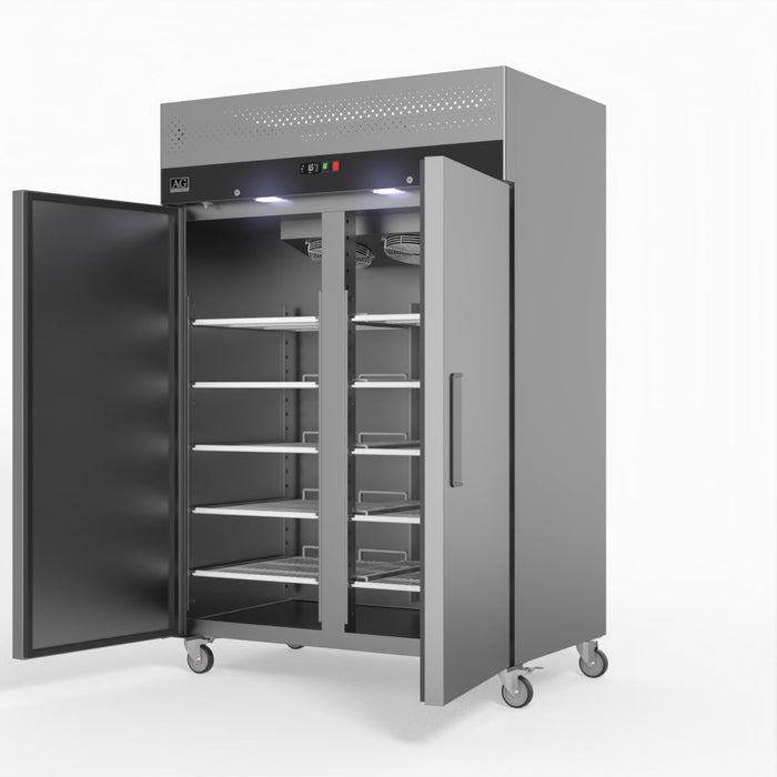 AG Upright Double Stainless Steel Door Freezer 1000L - GNX1000BT