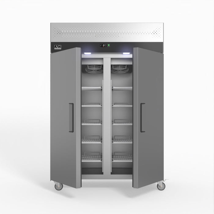AG Upright Double Stainless Steel Door Fridge 1000L - GNX1000TN