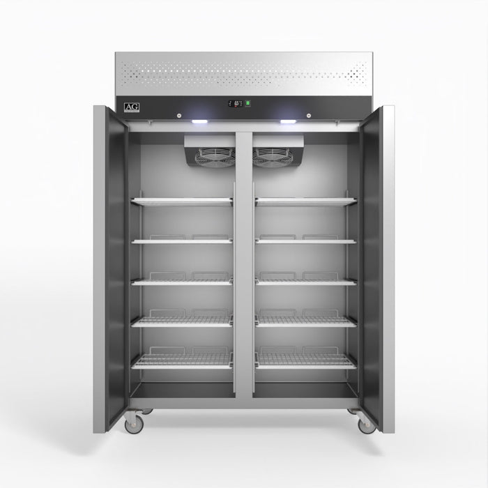 AG Upright Double Stainless Steel Door Fridge 1000L - GNX1000TN
