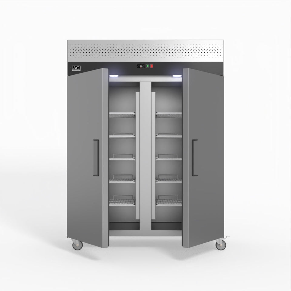 AG Upright Double Stainless Steel Door Freezer 1300L - GNX1400BT