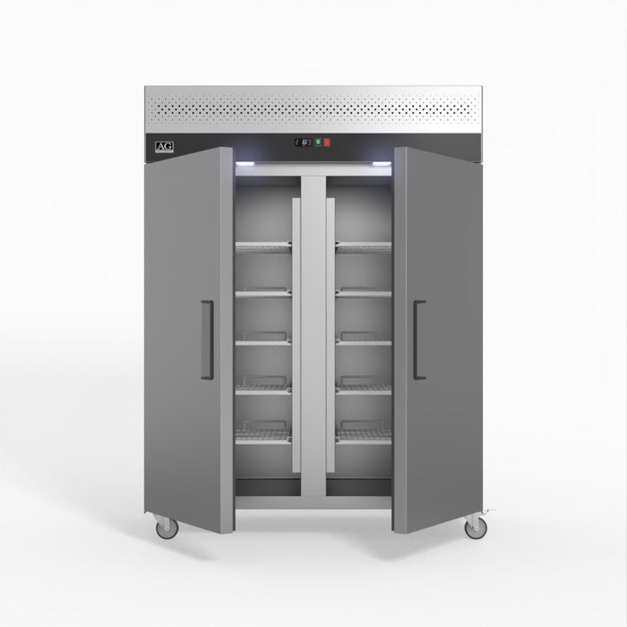AG Upright Double Stainless Steel Door Freezer 1300L - GNX1400BT