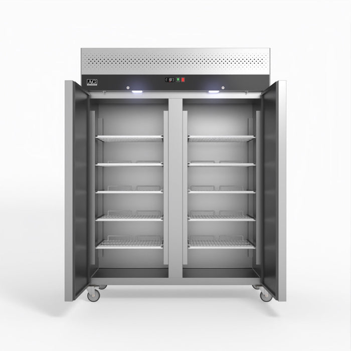 AG Upright Double Stainless Steel Door Freezer 1300L - GNX1400BT