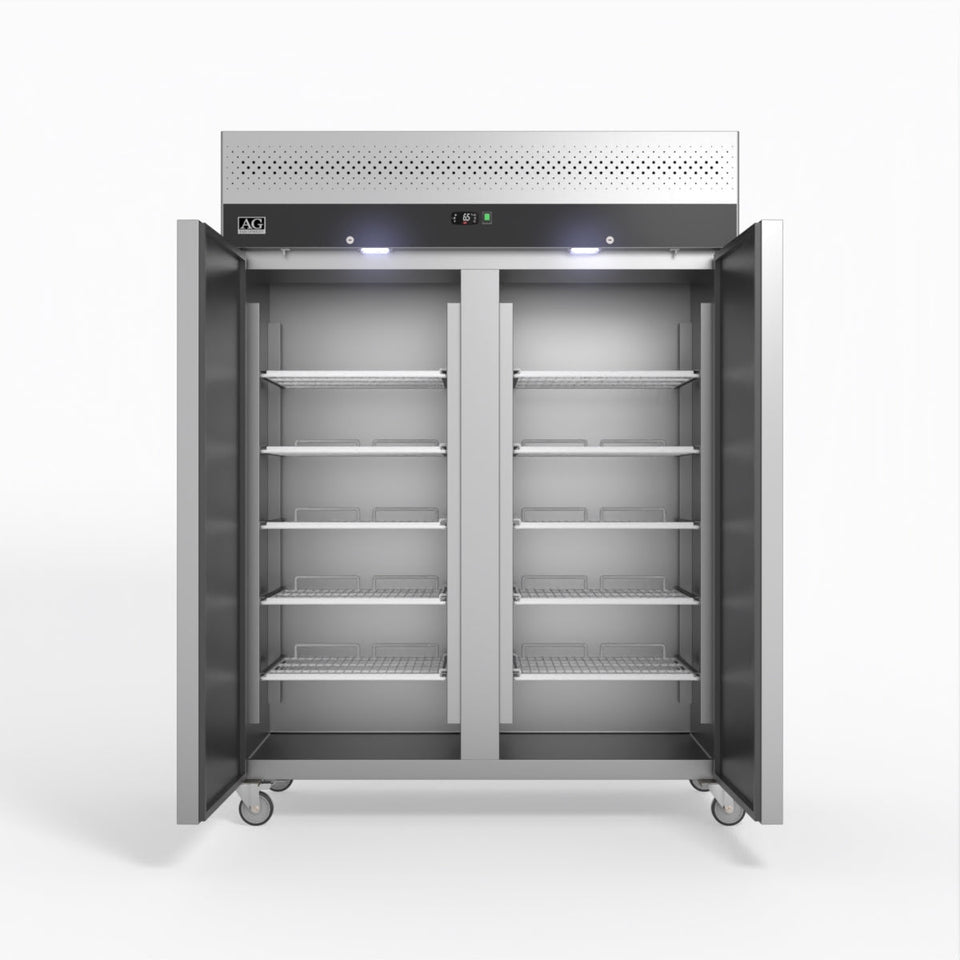 AG Upright Double Stainless Steel Door Fridge 1300L - GNX1400TN