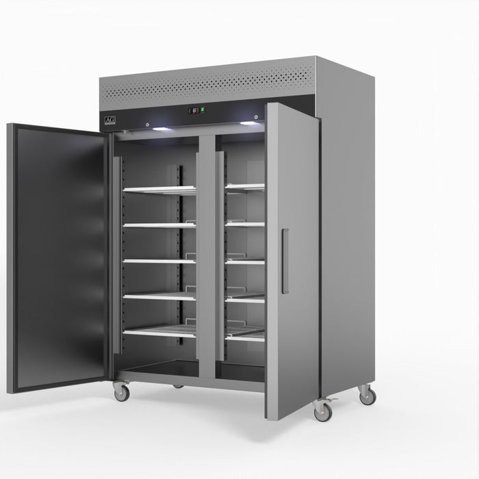 AG Upright Double Stainless Steel Door Fridge 1300L - GNX1400TN