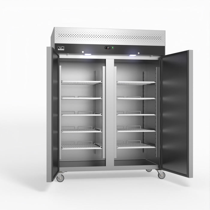 AG Upright Double Stainless Steel Door Fridge 1300L - GNX1400TN