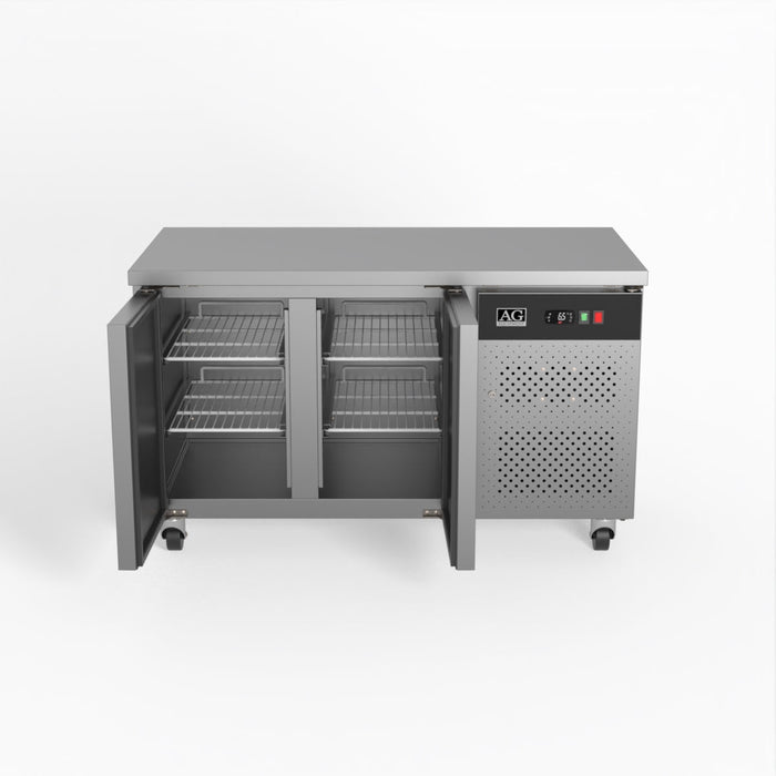 AG Commercial Two Door Worktop / Under Bench Freezer 700mm Depth 282L - GNX2100BT