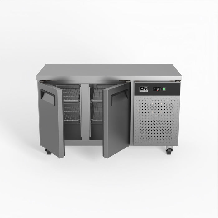 AG Two Door Commercial Worktop / Under Bench Fridge 700mm Depth 282L - GNX2100TN