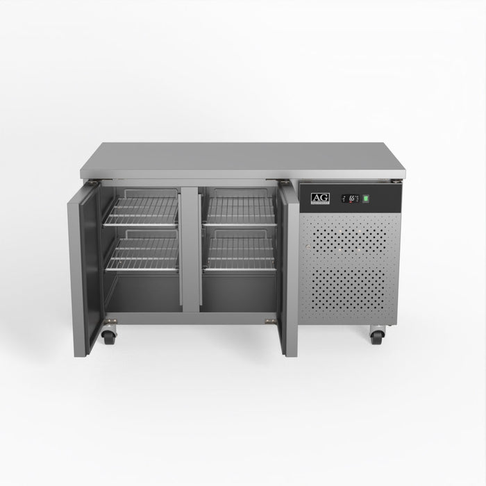 AG Two Door Commercial Worktop / Under Bench Fridge 700mm Depth 282L - GNX2100TN