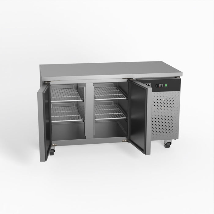 AG Two Door Commercial Worktop / Under Bench Fridge 700mm Depth 282L - GNX2100TN