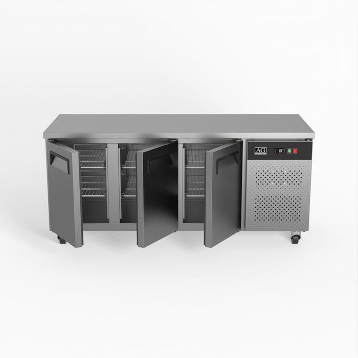 AG Commercial Three Door Worktop / Under Bench Freezer 700mm Depth 417L - GNX3100BT