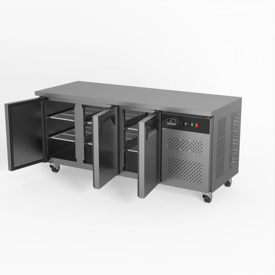 AG Commercial Three Door Worktop / Under Bench Freezer 700mm Depth 417L - GNX3100BT