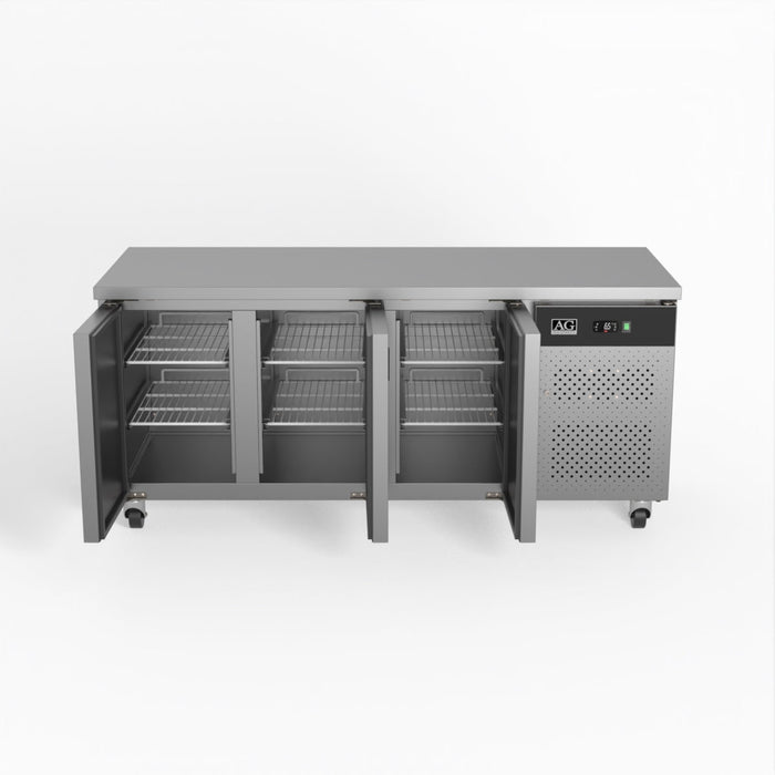 AG Three Door Commercial Worktop / Under Bench Fridge 700mm Depth 417L - GNX3100TN
