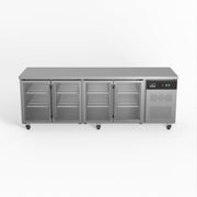 AG Commercial Four Glass Door Worktop / Under Bench Display Fridge 700mm Depth 553L - GNX4100TNG
