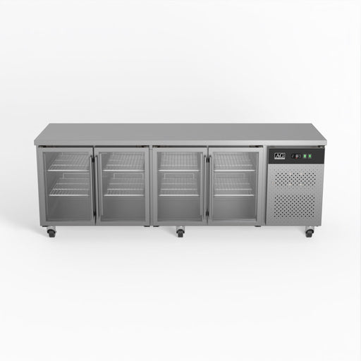 AG Commercial Four Glass Door Worktop / Under Bench Display Fridge 700mm Depth 553L - GNX4100TNG