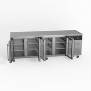 AG Commercial Four Glass Door Worktop / Under Bench Display Fridge 700mm Depth 553L - GNX4100TNG