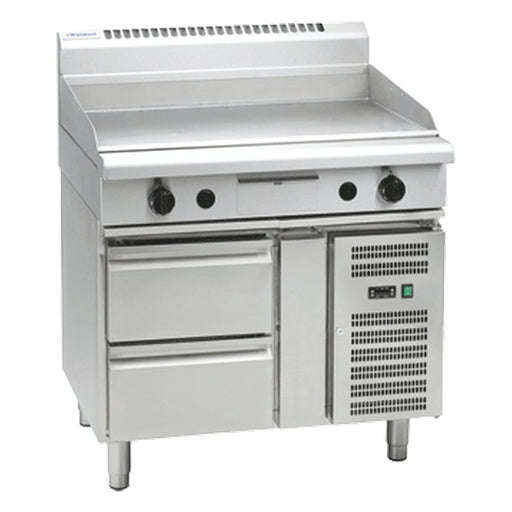 Waldorf 800 Series 900mm Gas Griddle Low Back Version - Refrigerated Base - GPL8900G-RB