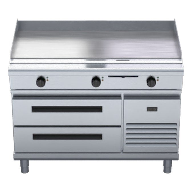 Waldorf 800 Series 1200mm Electric Griddle Low Back Version - Refrigerated Base - GPL8120E-RB