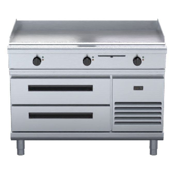 Waldorf 800 Series 1200mm Electric Griddle Low Back Version - Refrigerated Base - GPL8120E-RB