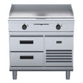 Waldorf 800 Series 900mm Electric Griddle Low Back Version - Refrigerated Base - GPL8900E-RB