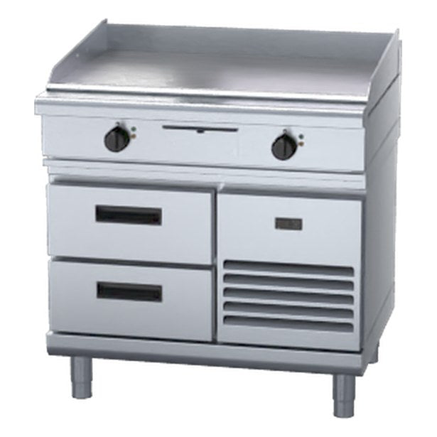 Waldorf 800 Series 900mm Electric Griddle Low Back Version - Refrigerated Base - GPL8900E-RB