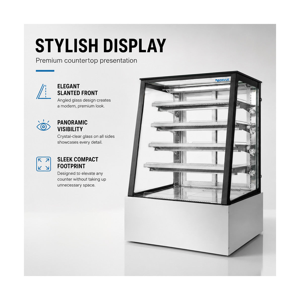 Bonvue Deluxe Heated Display Cabinet 5 Tier 900mm - H-SLP830C