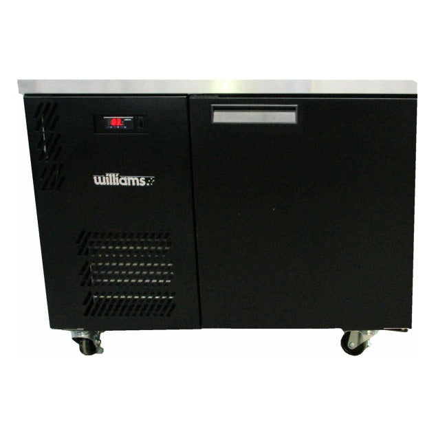 Williams Boronia - One Solid Door Black Colorbond Under Counter Display Fridge - HB1USB