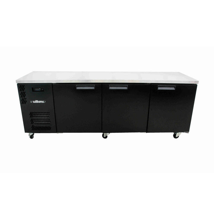 Williams Boronia - Three Solid Door Black Colorbond Under Bench Fridge - HB3USBHC