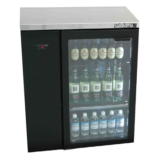 Williams Cameo - One Glass Door Black Colorbond Remote Back Bar Counter Display Fridge - HC1RGB